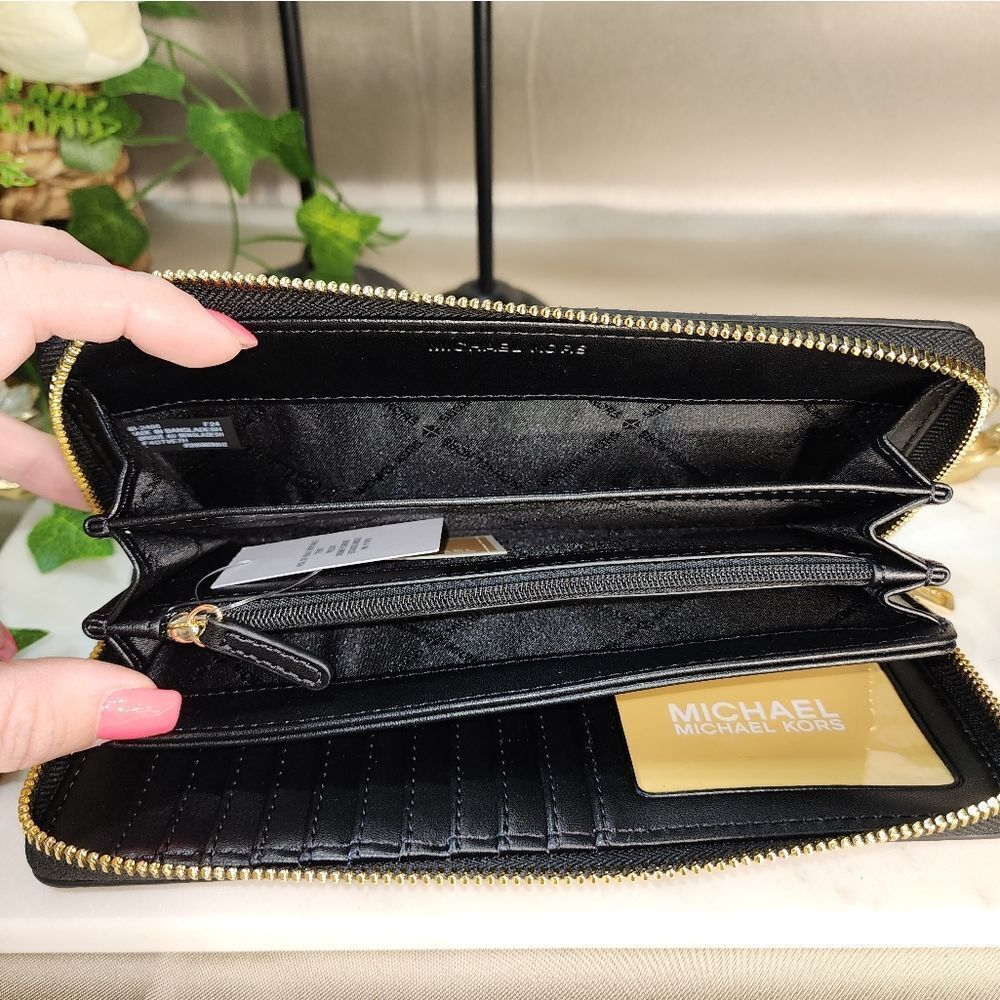 Michael Kors Black Wallet with Gold Accents - Picture 13 of 17